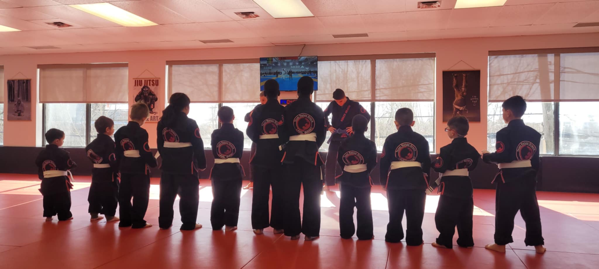 Kids BJJ class lineup at Renzo Gracie Laval